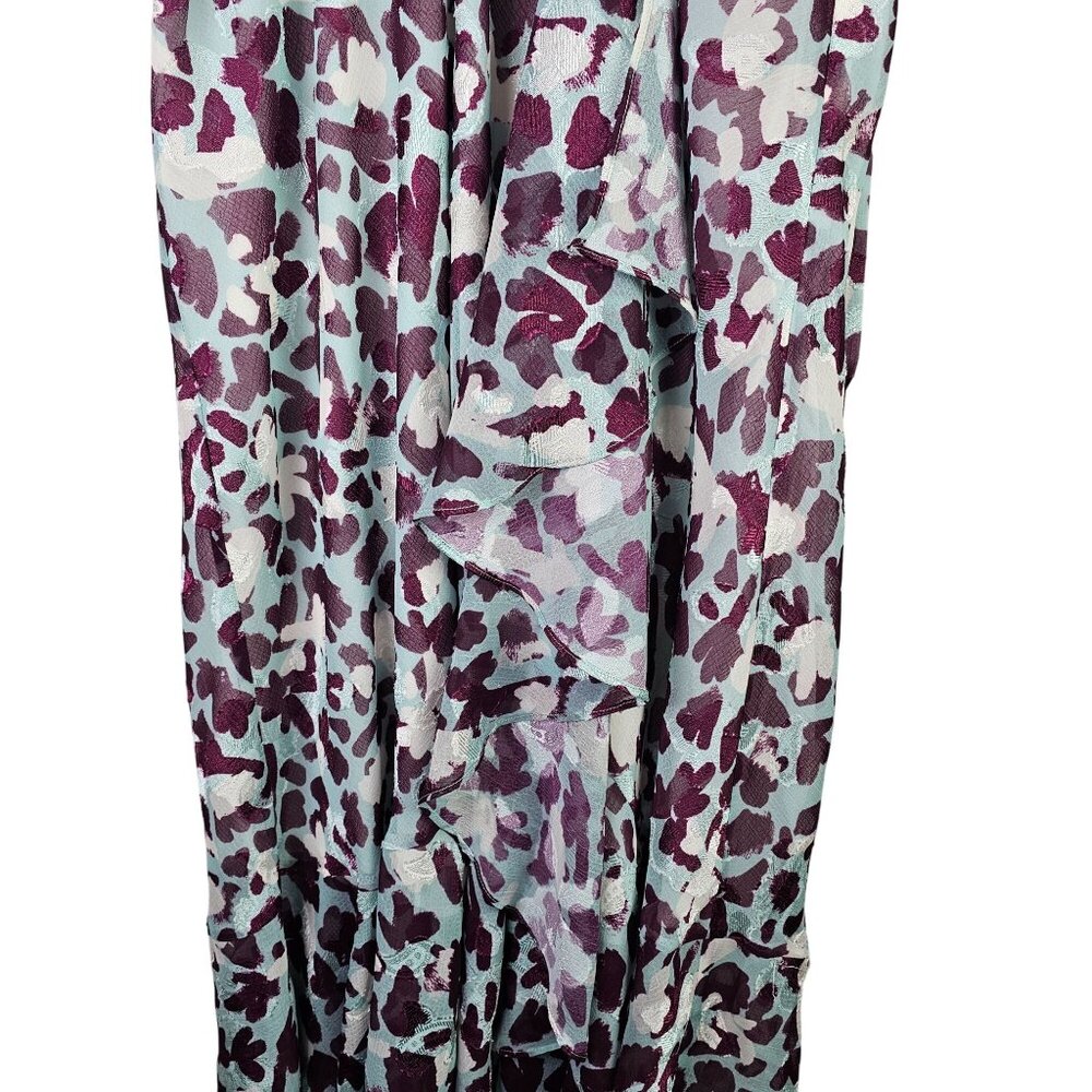 Tanya Taylor Blaire Brushstroke Coral Araucana Wrap Dress, Sz 16, NWT - Picture 6 of 11